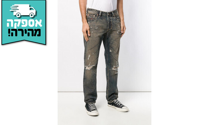 5 מכנסי ג'ינס לגברים דיזל DIESEL דגם LARKEE-BEEX בצבע אפור