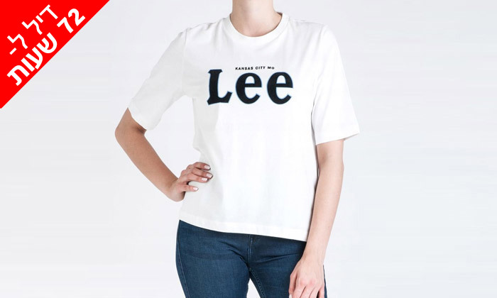 6 לזמן מוגבל: 2 חולצות קצרות עם צווארון עגול לנשים LEE - דגמים לבחירה