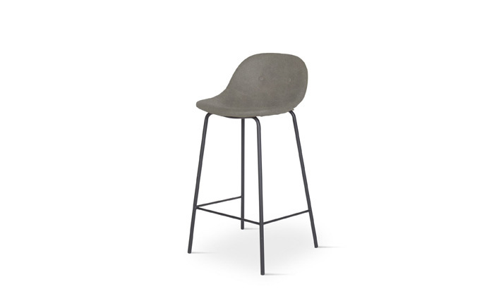 3 כיסא בר מרופד iDesign דגם סקאיי בצבע אפור