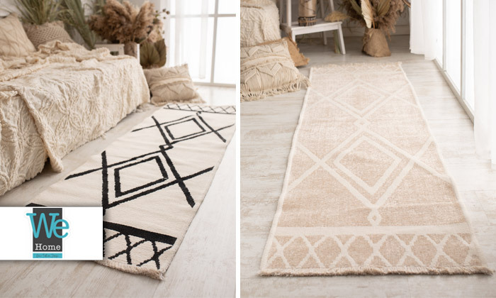 1 שטיח מלבני דו צדדי 100% כותנה במבחר מידות ודגמים