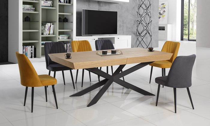 6 שולחן אוכל נפתח LEONARDO דגם ביסטרו אור עם 6/8 כיסאות