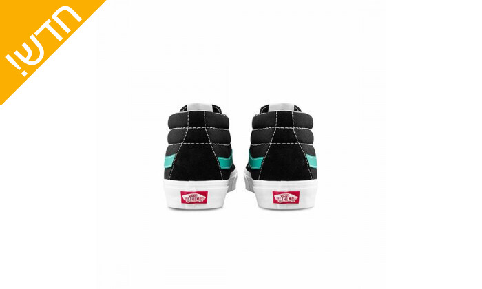 5 נעלי יוניסקס ואנס Vans דגם SK8-Hi בצבע שחור-ירוק