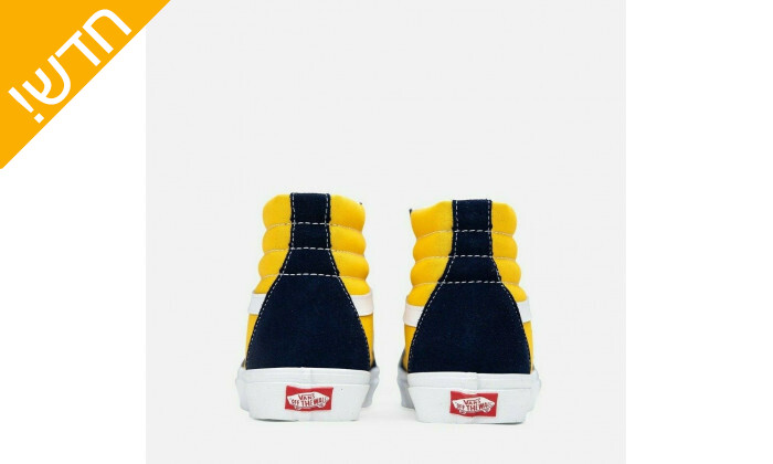 6 נעלי יוניסקס ואנס Vans דגם SK8-Hi בצבע כחול-צהוב