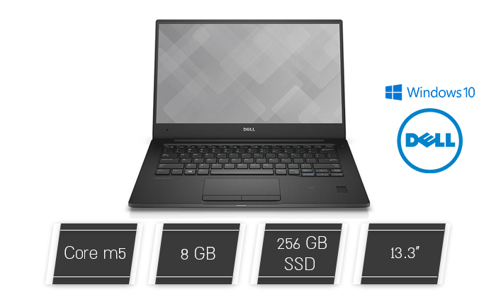 1 מחשב נייד מחודש DELL דגם Latitude E7370 עם מסך "13.3, זיכרון 8GB ומעבד Core m5 