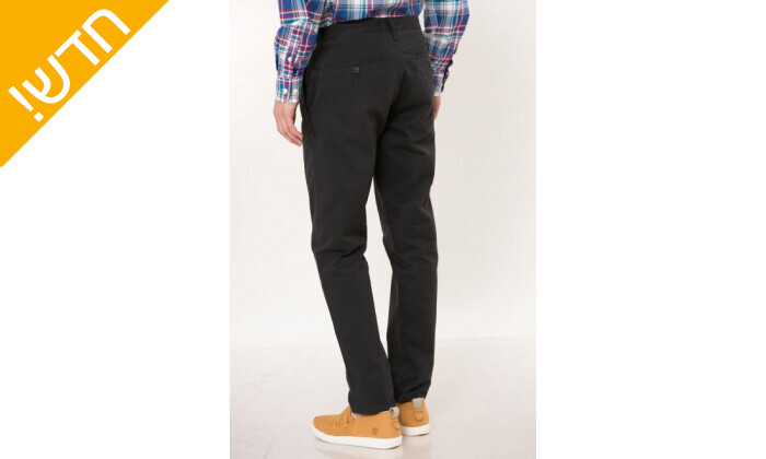 3 מכנסי צ'ינו לגברים NAUTICA דגם TAILORED FIT בצבע שחור