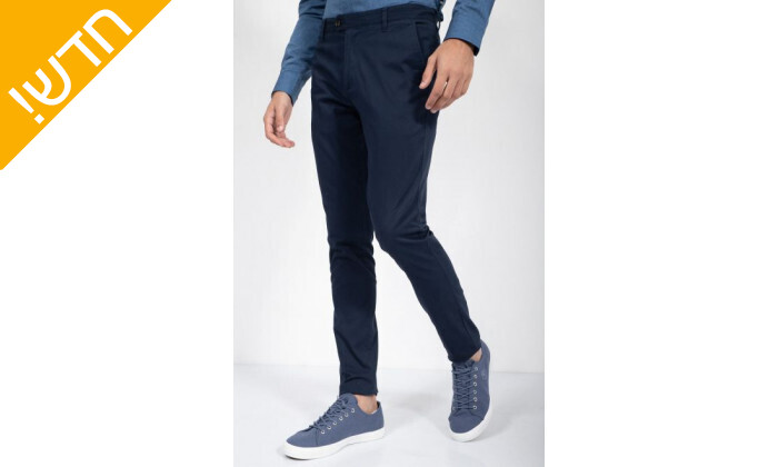 3 מכנסי צ'ינו לגברים NAUTICA דגם TAILORED FIT בצבע כחול