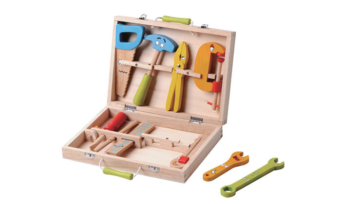 1 מזוודת כלי עבודה מעץ לילדים פיט טויס Pit Toys
