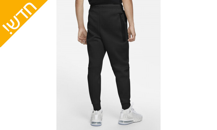 3 מכנסיים לגבר נייקי Nike דגם Teck Fleece Full zip Pant בצבע שחור