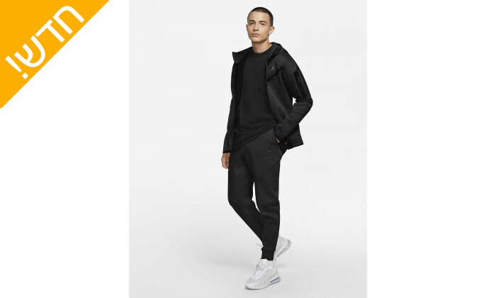 4 מכנסיים לגבר נייקי Nike דגם Teck Fleece Full zip Pant בצבע שחור