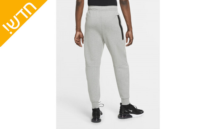 3 מכנסיים לגבר נייקי Nike דגם Teck Fleece Full zip Pant בצבע אפור