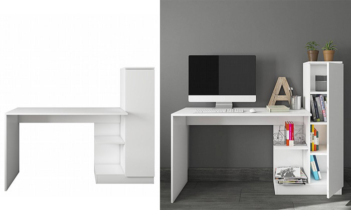 4 שולחן כתיבה משולב ארונית צד TUDO DESIGN דגם בריסל