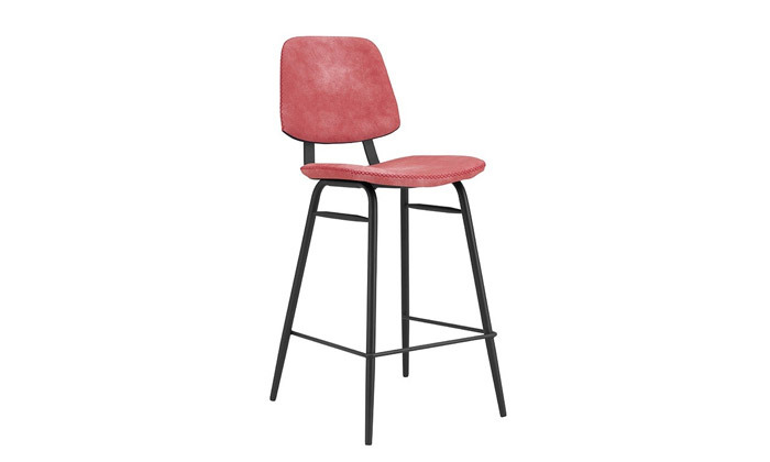 3 כיסא בר מרופד דגם מונו בצבע בורדו
