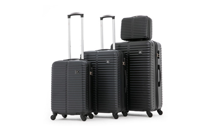 5 סט 3 מזוודות קשיחות SWISS BAG ותיק תואם מתנה - צבעים לבחירה