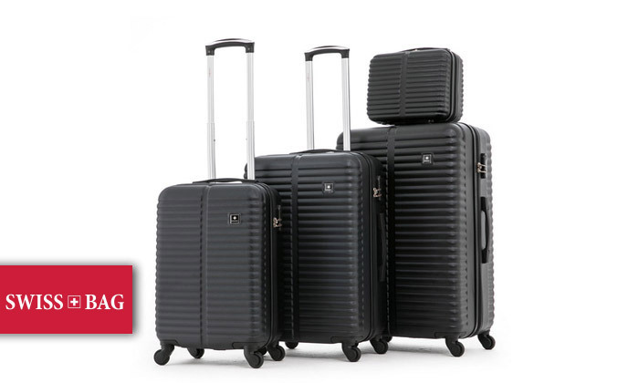2 סט 3 מזוודות קשיחות SWISS BAG ותיק תואם מתנה - צבעים לבחירה 2 סט 3 מזוודות קשיחות SWISS BAG ותיק תואם מתנה - צבעים לבחירה