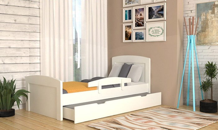 4 מיטת ילדים עם מיטת חבר נשלפת גארוקס GAROX דגם ROBIN, אופציה למזרן
