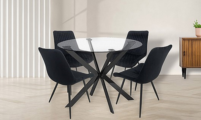 1 סט שולחן ו-4 כיסאות דגם SOSET - צבעים לבחירה