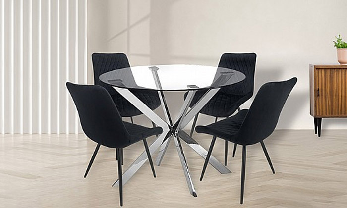 3 סט שולחן ו-4 כיסאות דגם SOSET - צבעים לבחירה