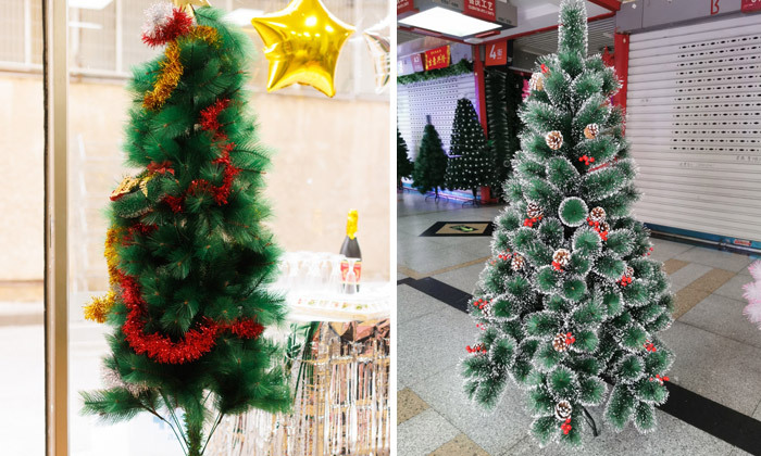 3 מסיבלנד: עץ אשוח לחג המולד ונובי גוד במבחר גדלים עם מארז קישוטים