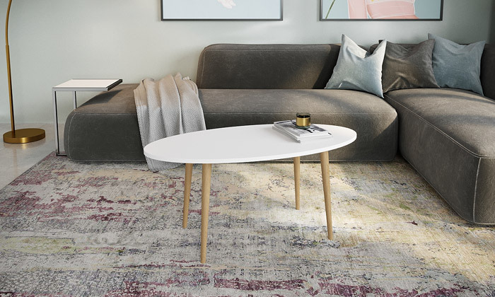 8 שולחן קפה אליפטי Razco דגם לוקרנו - צבעים לבחירה