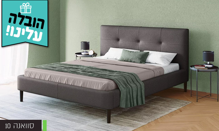 3 מיטה זוגית מרופדת AVANTI דגם בן - מידות וצבעים לבחירה