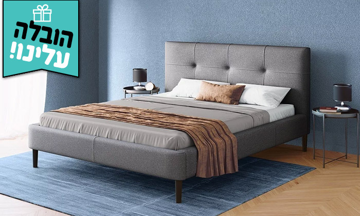 8 מיטה זוגית מרופדת AVANTI דגם בן - מידות וצבעים לבחירה