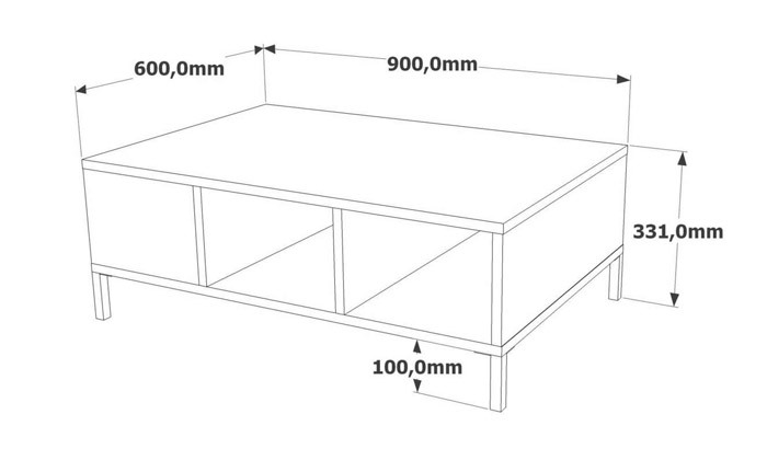 3 שולחן סלון מלבני RAMOS דגם אלה