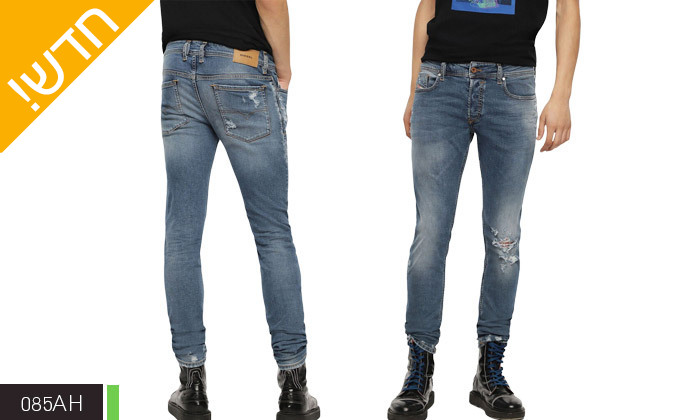 3 מכנסי ג'ינס ארוכים כחולים לגבר דיזל DIESEL - דגמים לבחירה