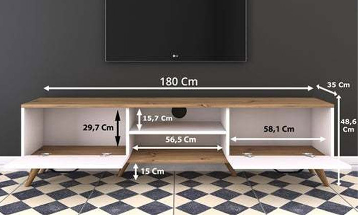 6 מזנון טלוויזיה 180 ס"מ RAMOS דגם אלונה - צבע לבחירה