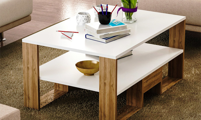 4 שולחן סלון עם מדף דגם Golden
