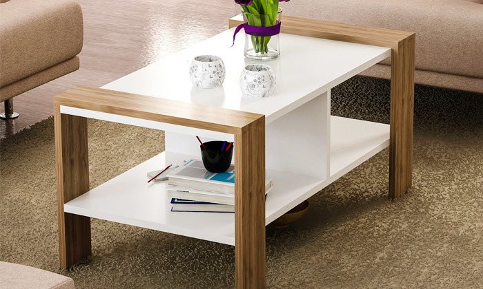 4 שולחן סלון עם מדף דגם ERICA