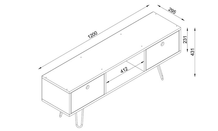 3 סט שולחן סלון ומזנון טלוויזיה, דגם MODA