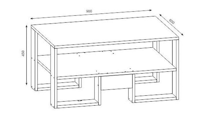 3 שולחן סלון עם מדף דגם מיכל