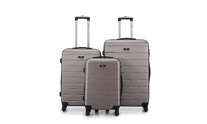 3 סט 3 מזוודות קשיחות 20, 24 ו-28 אינץ' SWISS ROMO - צבעים לבחירה