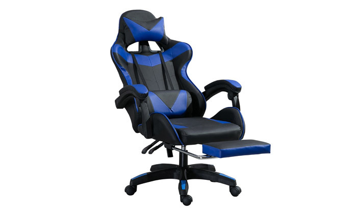 4 כיסא גיימינג עם כרית עיסוי והדום נשלף דגם מולטי גיימר - צבעים לבחירה