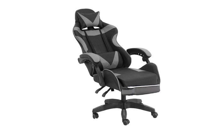 6 כיסא גיימינג עם כרית עיסוי והדום נשלף דגם מולטי גיימר - צבעים לבחירה