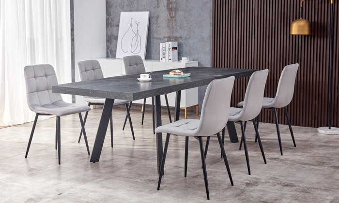 5 שולחן לפינת אוכל דגם אבניו ו-6 כיסאות דגם סנדרין Vitorio Divani