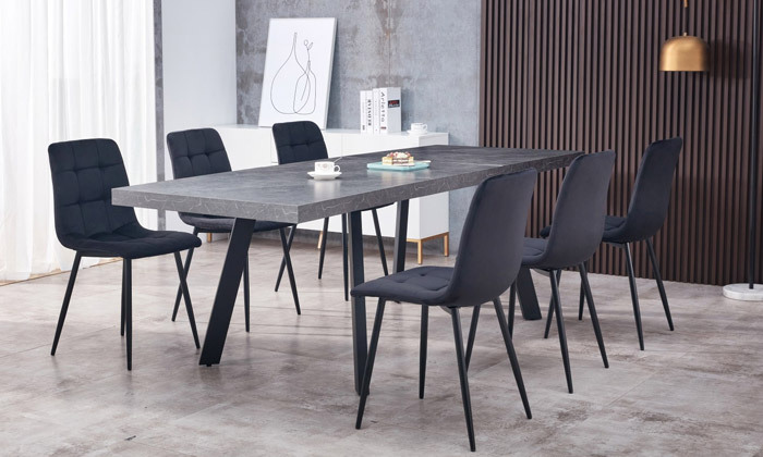 6 שולחן לפינת אוכל דגם אבניו ו-6 כיסאות דגם סנדרין Vitorio Divani