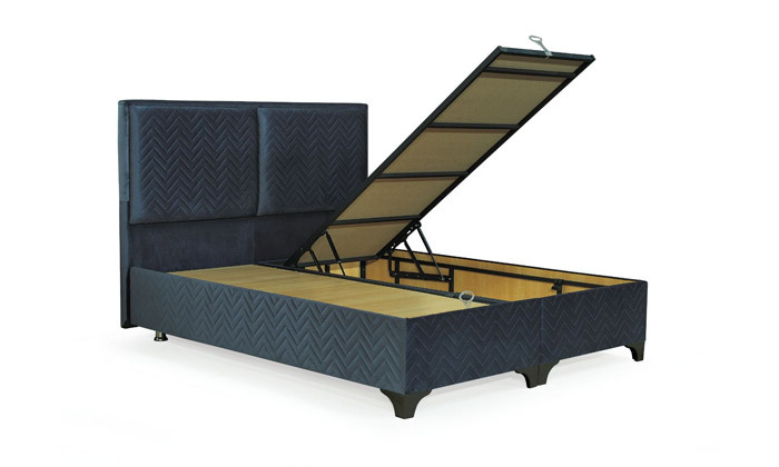 3 מיטה זוגית עם ארגז מצעים קשיח Vitorio Divani, דגם סיזר