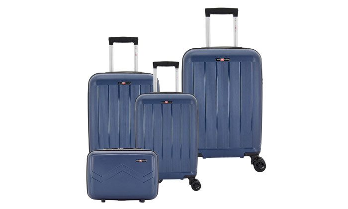 3 סט 3 מזוודות קשיחות 20, 26 ו-30 אינץ' SWISS ARIZONA, כולל תיק איפור מתנה