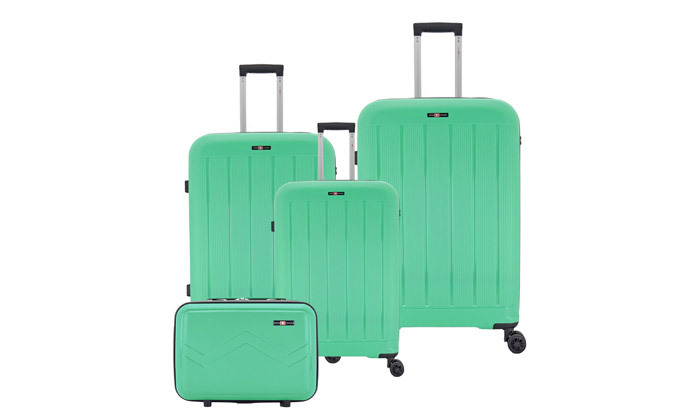 4 סט 3 מזוודות קשיחות 20, 26 ו-30 אינץ' SWISS ARIZONA, כולל תיק איפור מתנה