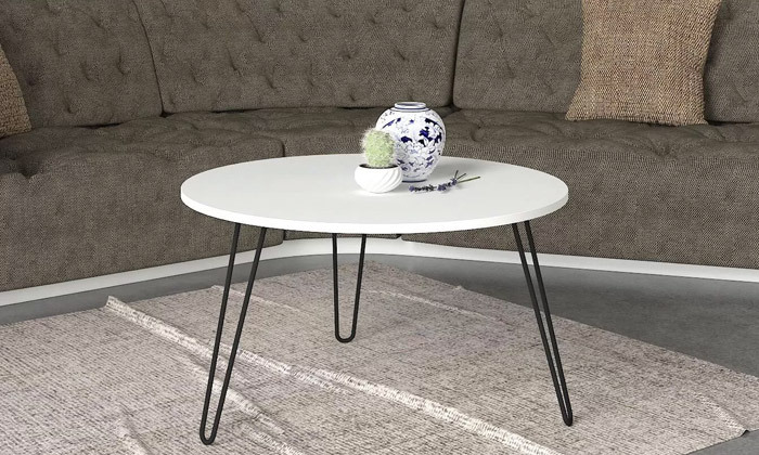 3 שולחן סלון עגול 60 ס"מ דגם שי - צבעים לבחירה