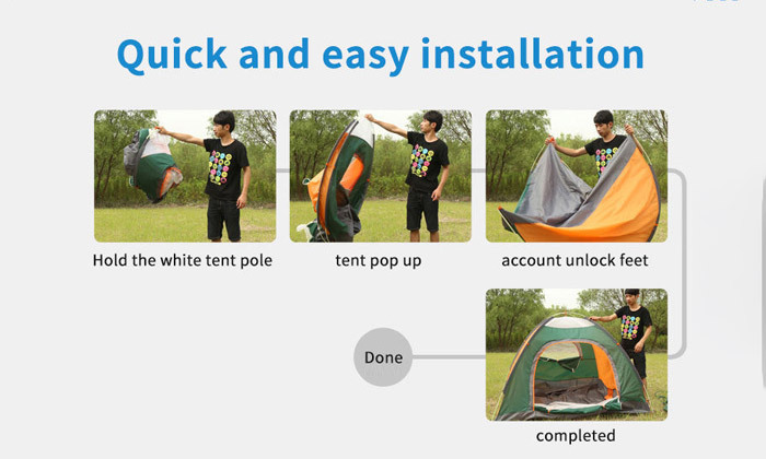 4 אוהל פתחיה מהירה 190x130 ס"מ PLAYA דגם ג'ונגל - צבע ירוק