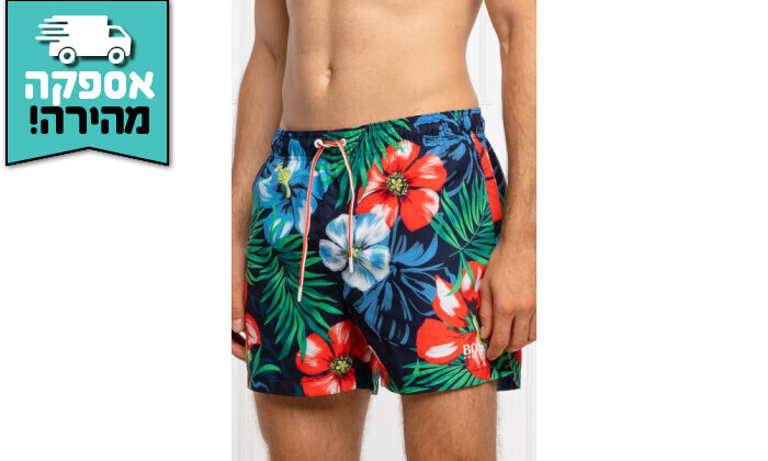 5 מכנסי בגד ים לגברים HUGO BOSS דגם Piranha - פרחוני