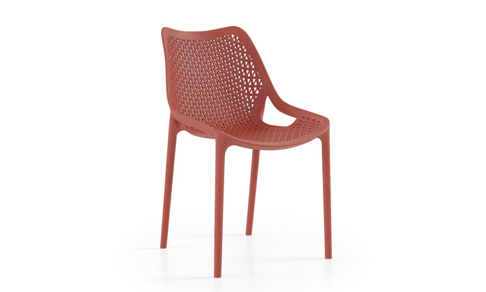 5 כיסא פלסטיק מעוצב עם ידיות H.KLEIN - צבעים לבחירה