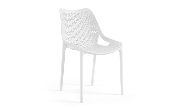 6 כיסא פלסטיק מעוצב עם ידיות H.KLEIN - צבעים לבחירה