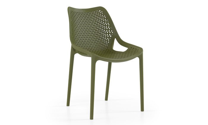 8 כיסא פלסטיק מעוצב עם ידיות H.KLEIN - צבעים לבחירה