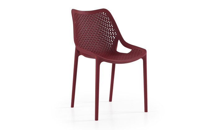 9 כיסא פלסטיק מעוצב עם ידיות H.KLEIN - צבעים לבחירה