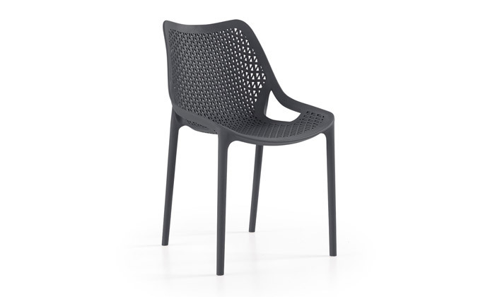 10 כיסא פלסטיק מעוצב עם ידיות H.KLEIN - צבעים לבחירה