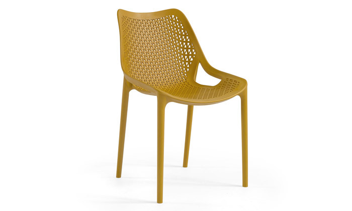 11 כיסא פלסטיק מעוצב עם ידיות H.KLEIN - צבעים לבחירה
