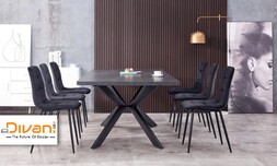 שולחן מלבני ו-6 כיסאות Divani